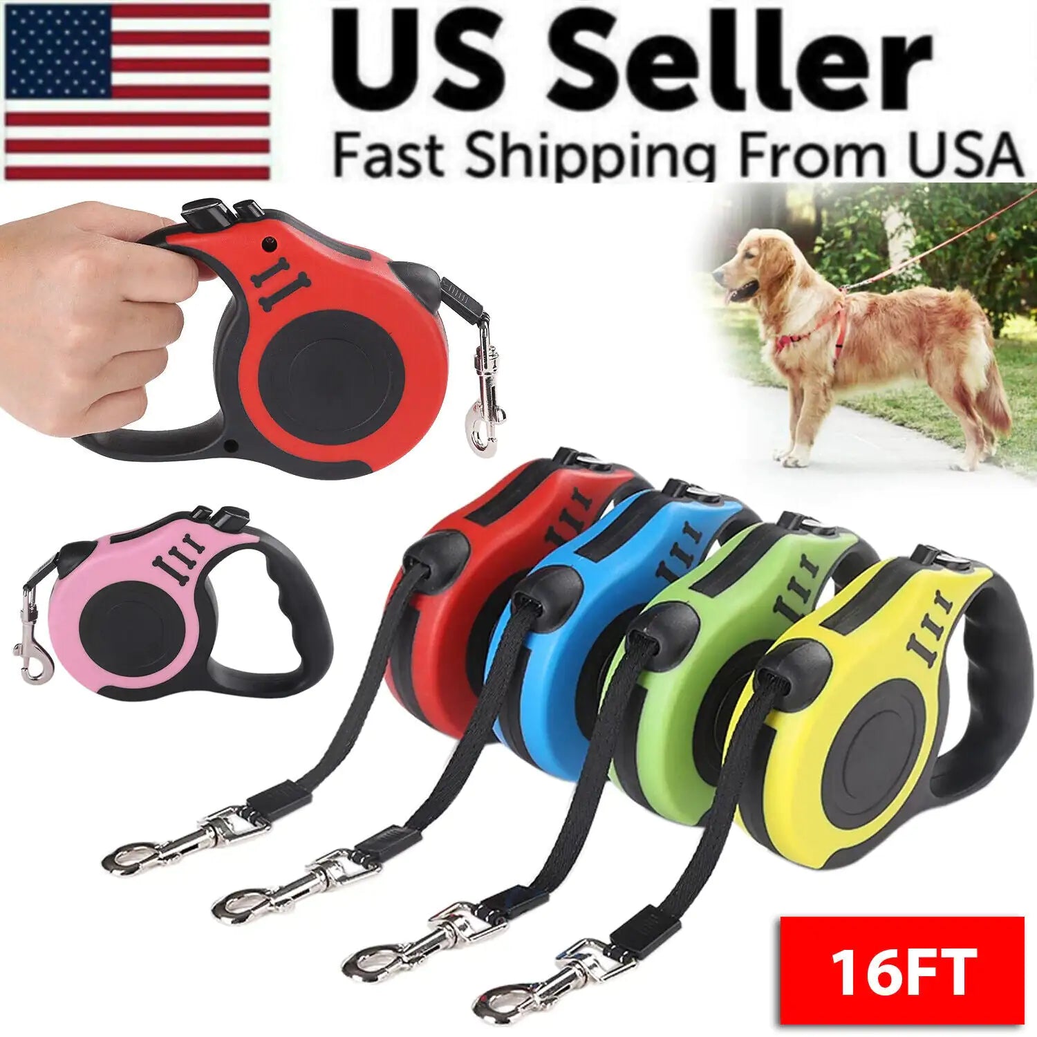 16.5FT Automatic Retractable Dog Leash - Expert Solutions